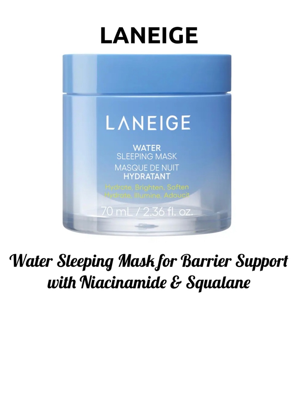 LANEIGE Water Sleeping Mask for Moisture Barrier Support
